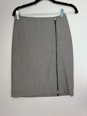 Ralph Ralph Lauren Vintage Black & White Houndstooth Pencil Skirt with Front Zip
